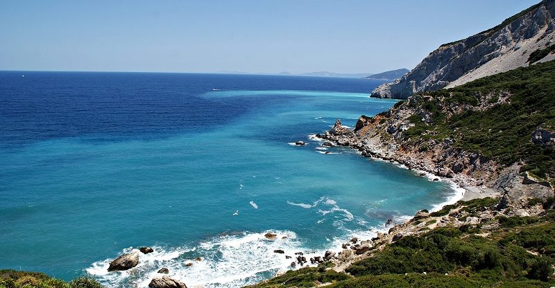 Aussicht am Kastro Beach